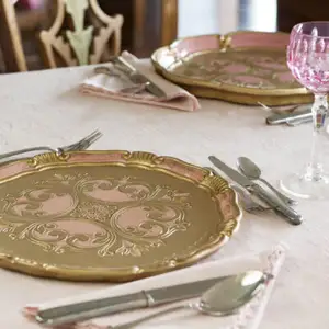 Platos decorativos de cena para fiesta de boda, suministros de restaurante, vajilla pulida brillante, platos de cargador transparente - Product Image 1