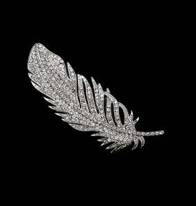 เข็มกลัดขนนกขนาดใหญ่ ดีไซน์หรูหรา เงินแท้ 925 ประดับเพชรโมอิสซาไนต์ เครื่องประดับแฟชั่นสำหรับผู้หญิง เหมาะสำหรับงานปาร์ตี้ ของขวัญ - Product Image 5