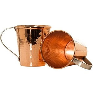 Tasses en cuivre artisanales avec poignée, design vintage, vaisselle écologique - Product Image 1