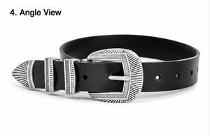 Ceinture en cuir décontractée de marque - Boucle carrée de 35 mm, fabriquée à la main, durable, collection de créateurs en gros, Divine International - Product Image 4