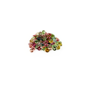 Turmalina natural multicolor calibrada en forma redonda de 4 mm, piedra preciosa de turmalina natural facetada suelta para la fabricación de joyas. - Product Image 2