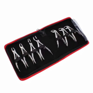 Juego de 7 Pinzas de Extracción Dental Pediátrica, con Empuñadura Moleteada Plateada, Instrumentos Quirúrgicos Manuales de Clase I - Product Image 3