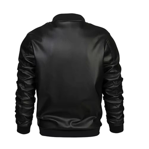 Chaquetas de Cuero para Hombre, Servicio OEM 2026, Color Negro, Chaqueta de Cuero de Manga Larga para Hombre - Product Image 2