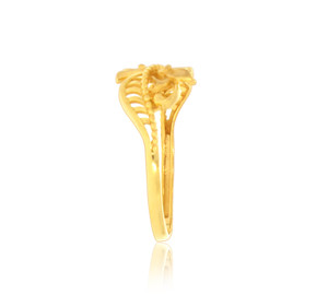 18K Gold Plated Butterfly and Leaf <b>Adjustable</b> <b>Ring</b> for Women Nature Inspired Openwork Finger <b>Ring</b> Elegant Fashion Jewelry - Product Image 3