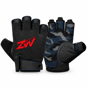 Wholesale <b>Fingerless</b> Gym Weightlifting <b>Gloves</b> Breathable Mesh Microfiber Padded Palm Wrist Wrap <b>Gloves</b> Factory - Product Image 1