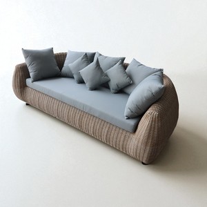 Juego de Sofás de Ratán Sintético de Alta Gama PRSF-015 con Cojín de 10 cm y Tela Resistente al Agua, Muebles de Exterior para Uso en Hoteles - Product Image 4