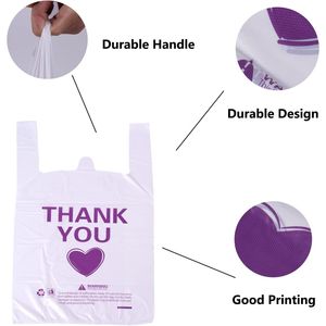 Sacchetti di Plastica Bianchi 12x19 Pollici per Piccole Imprese, Sacchetti a T-Shirt con Manico per Asporto Cibo, Confezione da 150 Pezzi - Product Image 4