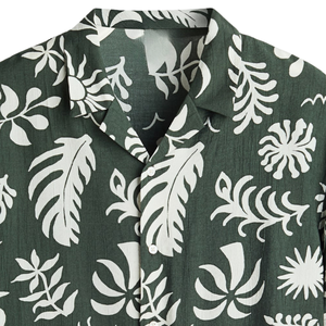 Mens Muslin Short Sleeve <b>Shirt</b> Relaxed Fit Lightweight Breathable Casual Button Up Summer Vacation <b>Resort</b> Beachwear Top - Product Image 6