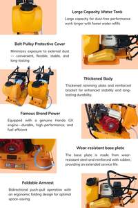 Compacteur de sol à haute efficacité HGP PC90 90 kg, moteur à essence Honda 5,5 CV, 30 kN, plaque de 510x550 mm pour route en béton - Product Image 2