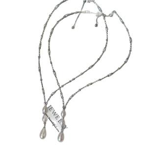 สร้อยคอไข่มุกน้ำจืดแท้คุณภาพสูง ประดับเงินแท้และเพชรระยิบระยับ สไตล์ลูกปัด ดีไซน์เรียบหรู ดูดีมีระดับ - Product Image 5