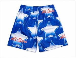Shorts de basketball pour hommes All-Stars, motif uni, taille mi-haute, élastique, respirant, séchage rapide, tissu peigné décontracté, 100 % polyester - Product Image 2