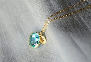 Collar con Bisel de Topacio Azul Cielo Hecho a Mano, Gema Facetada de 14mm, Engaste Chapado en Oro, Joyería de Piedra de Nacimiento de Diciembre, Regalo para Bodas - Product Image 6