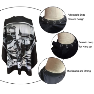 Capa de Barbería Desechable, Impermeable y Ecológica con Logotipo Personalizado, Cintura Ajustable, Material de Poliéster para Peluquería - Product Image 4