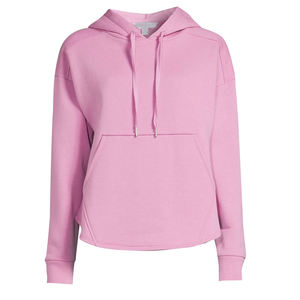 เสื้อสเวตเชิ้ตมีฮู้ดสีชมพูสำหรับผู้หญิง แขนยาว สีพื้น ผ้าฟลีซลำลอง มีกระเป๋า แต่งพู่ ผ้าย้อมสีแบบไทได สำหรับใส่ในฤดูหนาว - Product Image 2