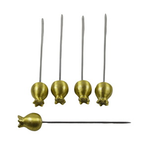 Palillos de cóctel personalizados de metal con forma de manzana, palillos de lujo de acero inoxidable para decorar martinis, brochetas reutilizables para frutas y aperitivos para fiestas - Product Image 3