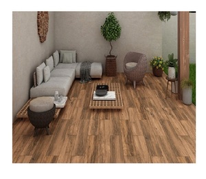 Baldosas de Porcelana Vitrificada de Bajo Precio, Nuevas, Color Marrón Madera, con Acabado Tallado y Textura de Madera, de Fábrica India Morbi - Product Image 3