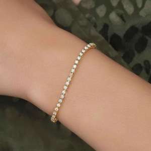 Tennis <b>Bracelet</b> Rhodium Plated Alloy <b>Crystal</b> Rhinestone Channel Setting Classic For Unisex Jewelry Gift - Product Image 3