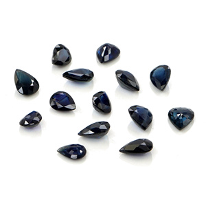 Saphirs bleus naturels non traités, taille poire 3x4mm, pierres précieuses de saphir bleu naturel facettées pour la création de bijoux - Product Image 4