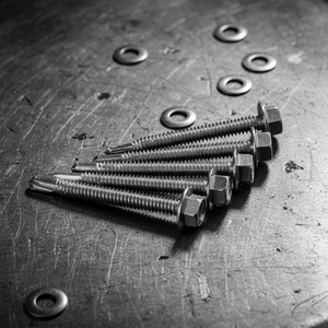 Vis autoperceuses à tête hexagonale de qualité supérieure (métriques/pouces) zinguées classe 8, robustes, résistantes à la corrosion, à filetage profond et grossier - Product Image 1