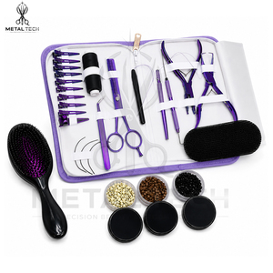 Kit de Herramientas Profesional para Extensiones de Cabello, Antideslizante y Duradero, con Micro Anillos, Aguja de Bucle, Pinzas de Remoción, Clips, Cepillo y Estuche de Almacenamiento - Product Image 4
