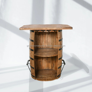 Meuble bar en bois de manguier moderne avec étagères ouvertes pour le rangement de bar à domicile et l'utilisation hôtelière, Nouveauté 2026 - Product Image 2