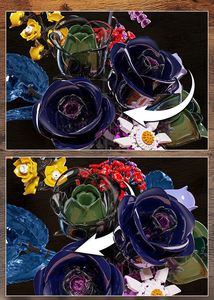 Blocs de construction Phantom Night Glass Rose Plants, modèle de fleurs préservées, bouquet botanique MOC 13039, jouet en briques, cadeau d'anniversaire pour enfant - Product Image 5