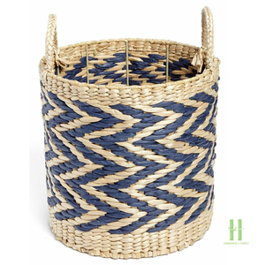 NEW DESIGN Eco-Friendly Seagrass Storage <b>Basket</b> with Handles Handmade Woven <b>Basket</b> Organizer Home Living Room <b>Laundry</b> Storage - Product Image 6
