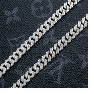 7MM 22" Fully Iced Miami Cuban Link Chain Wholesale VVS Moissanite Cuban Chain 925 Silver Men's GRA Certified Hip Hop Jewelry - Product Image 3