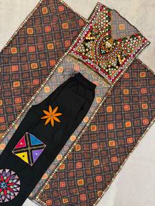 Conjunto Étnico de 3 Piezas para Mujer, Top Kaftan de Chifón Tejido con Lentejuelas Bordadas y Parches, Pantalones Anchos, Ropa para Bodas y Festivales - Product Image 2