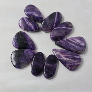 Cuarzo de Alta Calidad con Corte Oval/Pera, Charoita Natural, Par de Piedras Sueltas Semipreciosas, Tamaños Personalizables, para Fabricación de Joyas, Venta al por Mayor, Color - Product Image 1
