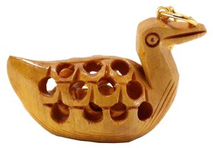 Llavero de pato de madera hecho a mano, bonito llavero de animal, soporte ligero de madera para coche, bicicleta, hogar - Product Image 4