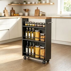 Carrello Portaoggetti da Cucina Salvaspazio con Serratura, Soluzione di Stoccaggio Pratica e Conveniente - Product Image 5