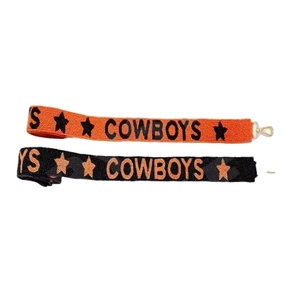 Sangle de sac à main en perles Star Cowboys Sangles de sac en perles de rocaille en or blanc personnalisées pour sacs - Product Image 1