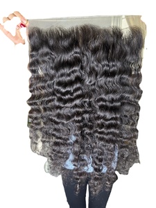ผมแท้ 100% แบบเวฟนุ่มจากกัมพูชา  พร้อมเชือกผูกผม HD Lace Frontal 13x4 13x6  แบบใส  ถอนขนมาแล้ว  แนวไรผมธรรมชาติ - Product Image 1