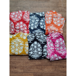 Sac à cosmétiques doux de style bohème, sur mesure, grande capacité, à fermeture ouverte, en tissu sergé de coton imprimé floral multicolore - Product Image 1