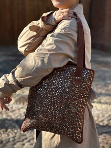 Premium Genuine Leather Fringe Handbag for Women – Vintage Boho Style Shoulder <b>Bag</b> with Tassels & <b>Studded</b> Detail - Product Image 2