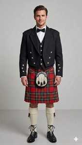 Chaqueta Prince Charlie Hecha a Mano con Chaleco de 5 Botones |   Chaqueta Escocesa de Kilt - Product Image 2