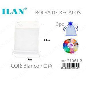 Sacchetti regalo in organza 17x23 cm bianchi 3 pezzi per regali di nozze - Product Image 3