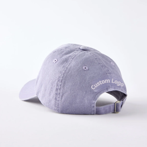 Custom Embroidered 6-Panel Canvas Baseball Cap Unisex Cotton Adjustable Fit Front Logo Casual <b>Hat</b> Common Light Purple <b>Summer</b> - Product Image 2