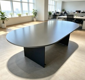 Oval <b>Extendable</b> Durable Conference <b>Table</b> Metal <b>Legs</b> Modern Design Office Furniture Commercial Use 12 Seater Model V-GO 18/24 - Product Image 1