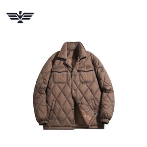 Chaqueta de Invierno Personalizada para Hombre, Acolchada con Diseño de Diamantes, con Botones, Aislante, con Revestimiento Ecológico, Cuello Alto, Color Sólido - Product Image 6