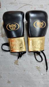 Professional High Quality Custom Made No Boxing No Life Boxing Set Genuine Leather Boxing <b>Gloves</b> Custom Logo LaceUp Closure Lace - Product Image 2