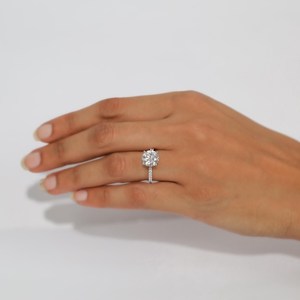 Bague en diamant de laboratoire taille ronde, or massif 14K 18K, alliance éternité pour femme, bijoux en platine - Product Image 2