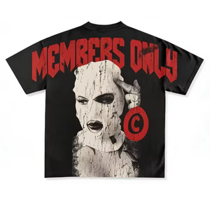 Mens Oversized Y2K Graphic T Shirt Fearless Streetwear Hip Hop Cotton <b>Vintage</b> Washed <b>Tee</b> - Product Image 1