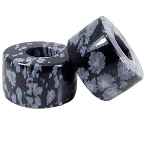 Cuentas sueltas Heishi de obsidiana de copo de nieve de piedras preciosas lisas en forma de rueda redonda plana de alta calidad para mayorista de fabricación de joyas - Product Image 1