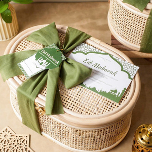 Juego de 2 cajas de ratán con tapa y accesorios, hechas en Vietnam, con precio de mayoreo, OEM, ODM, color para la festividad del Ramadán. - Product Image 2