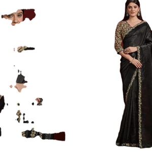 Colección de Sari de seda étnica de diseñador recién lanzada para adultos Ropa de fiesta femenina con patrón floral que incluye pañuelos florales - Product Image 2