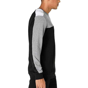 Sweat-shirt à col rond pour homme, coupe classique, style décontracté, noir et gris, polyester et coton, tissu French Terry, vêtement d'automne - Product Image 3
