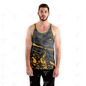 Débardeur sans manches léger et respirant de haute qualité, imprimé par sublimation, pour homme, noir, blanc, rouge, col rond, pour l'été - Product Image 3