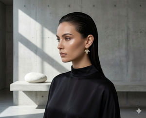 Pendientes de Clip para Mujer SHG en Oro Amarillo de 14 Quilates con Baño de Rodio, Diamantes de Corte Brillante Múltiple, Certificados por IGI, Regalo Vintage para Fiesta - Product Image 3